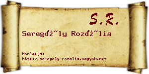 Seregély Rozália névjegykártya